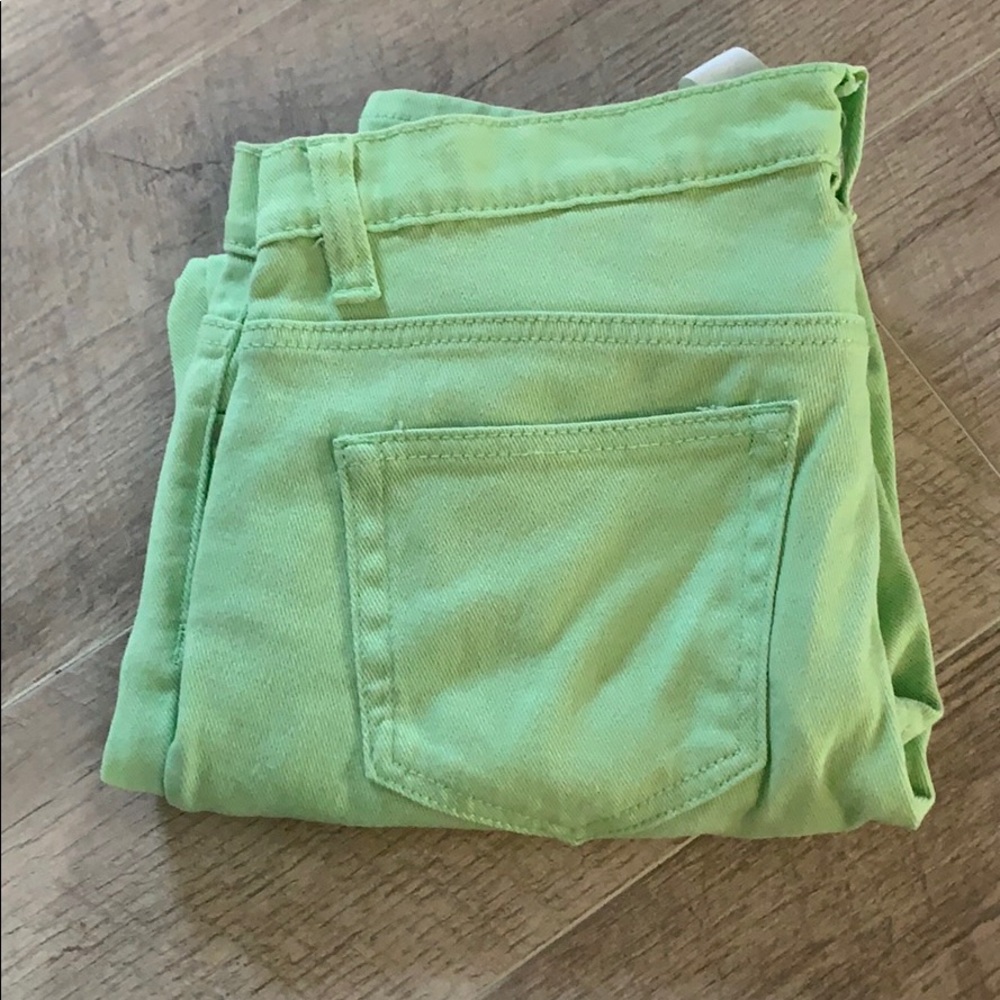 Joe Fresh lime cropped slim cut jeans
